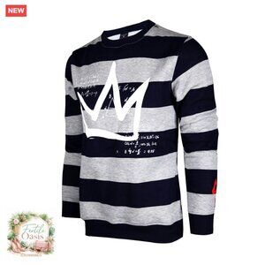 Premium Fleece Streetwear Chenille Crew Neck Sweatshirt Classic Fit Urban
